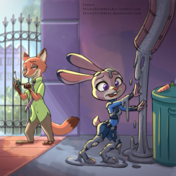 Zootopia, Nick and Judy1 by StickyScribbles -- Fur Affinity ...