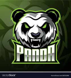 Panda head mascot logo design