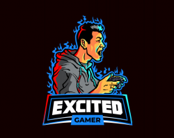 Excited gamer esport gaming team logo Vector | Premium Download