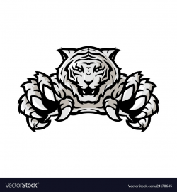 White tiger sport gaming logo template with white