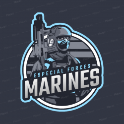 eSports Logo Maker for a Shooter Game with a Marine Clipart 1743d
