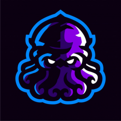 Purple octopus gaming logo Vector | Premium Download