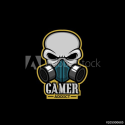 e sport gaming logo skull with mask - Buy this stock vector ...