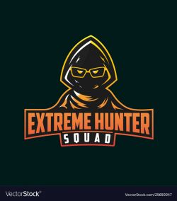 Extreme hunter squad gaming logo template