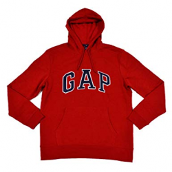 GAP Mens Fleece Arch Logo Pullover Hoodie (Red, Small) at ...