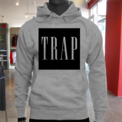 Details about TRAP GAP LOGO EDM DJ BLACK Mens Gray Hoodie