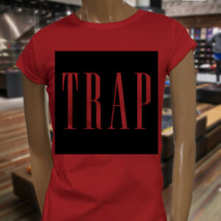 Details about TRAP GAP LOGO EDM DJ BLACK Womens Red T-Shirt