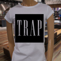 Details about TRAP GAP LOGO EDM DJ BLACK Womens White T-Shirt