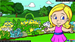 A Lovely Preschooler Looking Friendly And Bright and A Majestic Garden  Background
