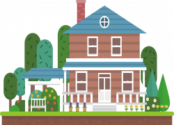 HD House Transparent Garden - House With Garden Clipart Png ...