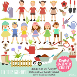Garden Clipart, Children Clipart, Flower Clipart, Plant ...