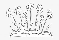 Spring Outline Cliparts - Flower Garden Clip Art Black And ...