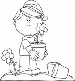 Image result for black and white garden clipart | Flower art ...