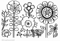 Vintage Flower Garden Clipart Black And White » Clipart Station