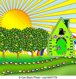 House with garden clipart - Clip Art Library
