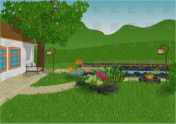 Clipart houses garden, Clipart houses garden Transparent ...