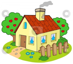 House with garden stock vector