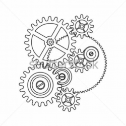 Clock Gear Shape Blueprint Outline stock vector - Clipart.me ...