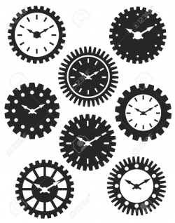 Pin on Gears, Clocks, Keys Silhouettes, Vectors, Clipart ...