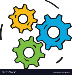 Gears colorful icon isolated on white background