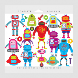 Robot clipart - robots clip art, gears, nuts, bolts, robot ...