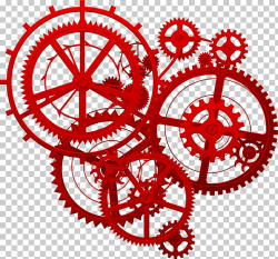 Gear Gold Icon, Red tech gear, red gear mechanism ...