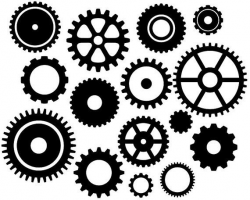 Steampunk Gears Clip Art, Black Gears Silhouette Clip Art ...