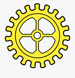 Yellow Cog Clipart - Transparent Gear Outline #837410 - Free ...