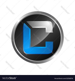 Circle black blue colour letter c logo icon