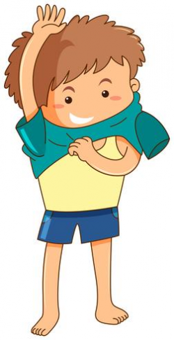 Boy getting dress by himself - Download Free Vectors ...