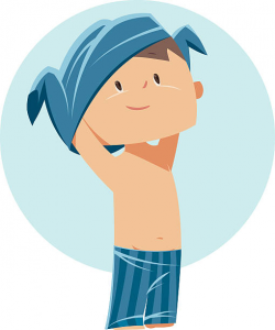 Clipart Boy Getting Dressed
