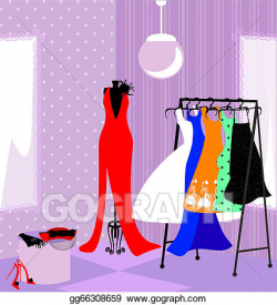 Vector Illustration - Fitting room. Stock Clip Art ...