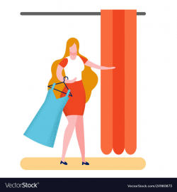 Buyer in fitting room flat