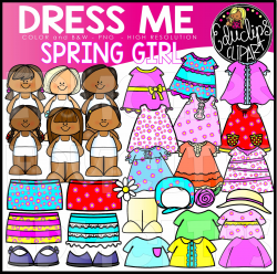 Dress Me - Spring Girl Clip Art Set