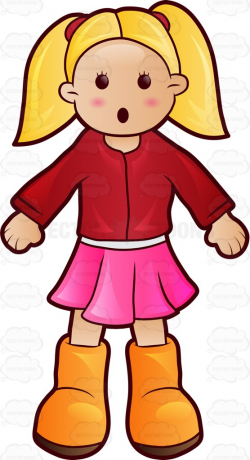 Girl Wearing Dress Clipart
