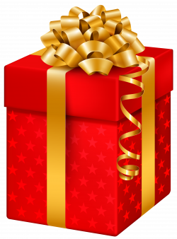 Red Gift Box with Stars PNG Clipart - Best WEB Clipart
