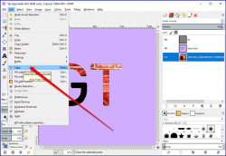 How to Fill See-Through Text With Image in GIMP