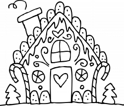 Free Gingerbread House Clipart Black And White, Download ...