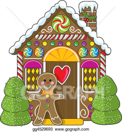 Stock Illustrations - Gingerbread house and man. Stock ...