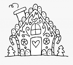 Gingerbread House Clipart Black And White - Christmas ...
