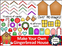 Make your own Gingerbread House Printable and Clipart - Over 140 images!