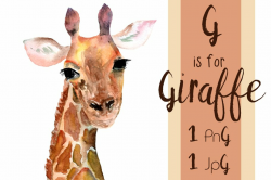 Watercolor Giraffe Print + Clip Art