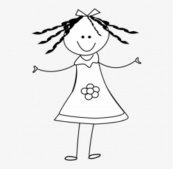 Female Stick Figure Png - Girl Clipart Black And White - Free ...
