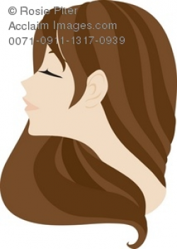 Clipart Illustration Of A Girl With Long Brown Hair