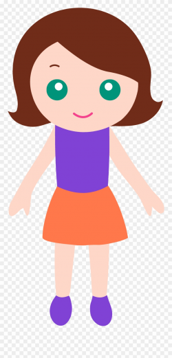 Clipart Of Twins With Brown Hair And Blue Eyes - Girl Clip Art - Png ...
