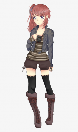 Short Hair Clipart Girl Clipart - Brown Hair Female Anime - Free ...