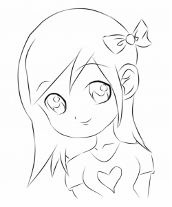 Anime Girl Clipart Sketch - Chibi Anime Drawing Easy, Transparent ...