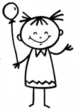 These cute Girl Stick Figures are easy to draw and color! | Coloring ...