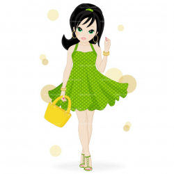 CLIPART FASHION LADY GREEN DRESS | Royalty free vector design - Clip ...
