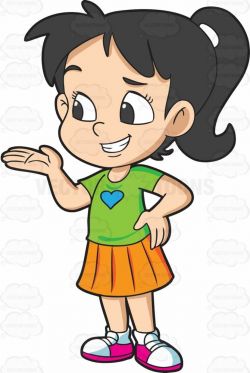 A charming preschooler girl looking happy | Μπορντούρες Clipart ...